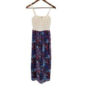 Lily Rose Womens Sleeveless Aztec Maxi Dress Size M A-Line Lace Multicolor‎